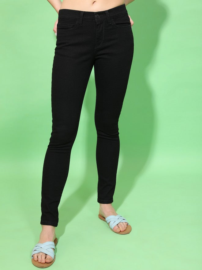 Tokyo Talkies Women Black Skinny Fit Stretchable Jeans - Black - Image 4