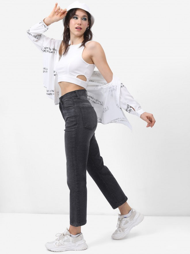 Tokyo Talkies Women Grey Bootcut Stretchable Jeans - Grey - Image 2