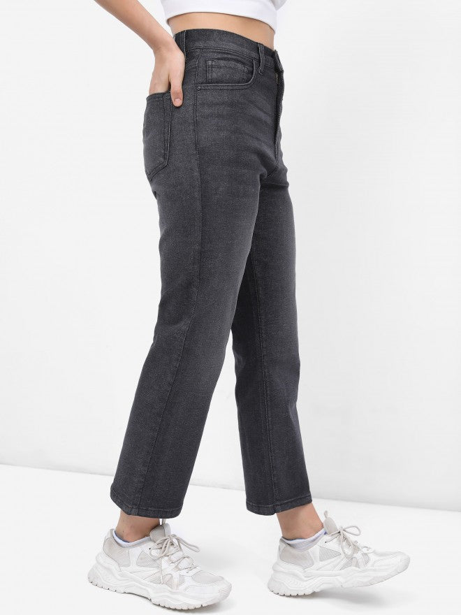 Tokyo Talkies Women Grey Bootcut Stretchable Jeans - Grey - Image 4