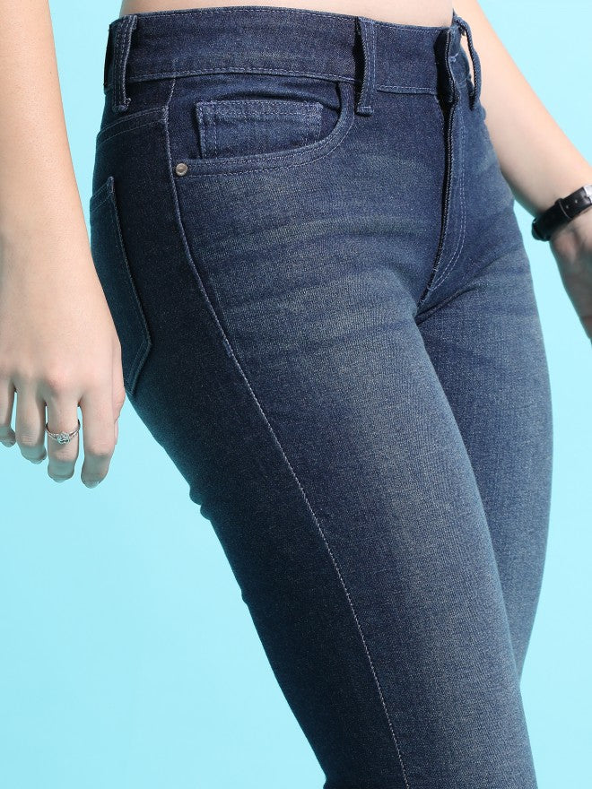 Tokyo Talkies Women Blue Skinny Fit Stretchable Jeans - Blue - Image 5