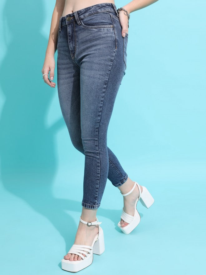 Tokyo Talkies Women Blue Skinny Fit Stretchable Jeans - Blue - Image 1