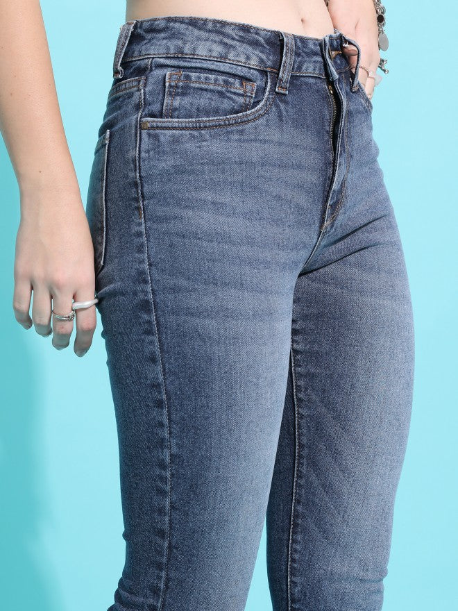 Tokyo Talkies Women Blue Skinny Fit Stretchable Jeans - Blue - Image 5