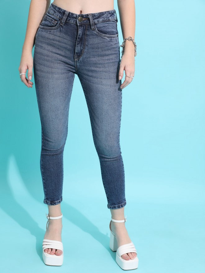Tokyo Talkies Women Blue Skinny Fit Stretchable Jeans - Blue - Image 6