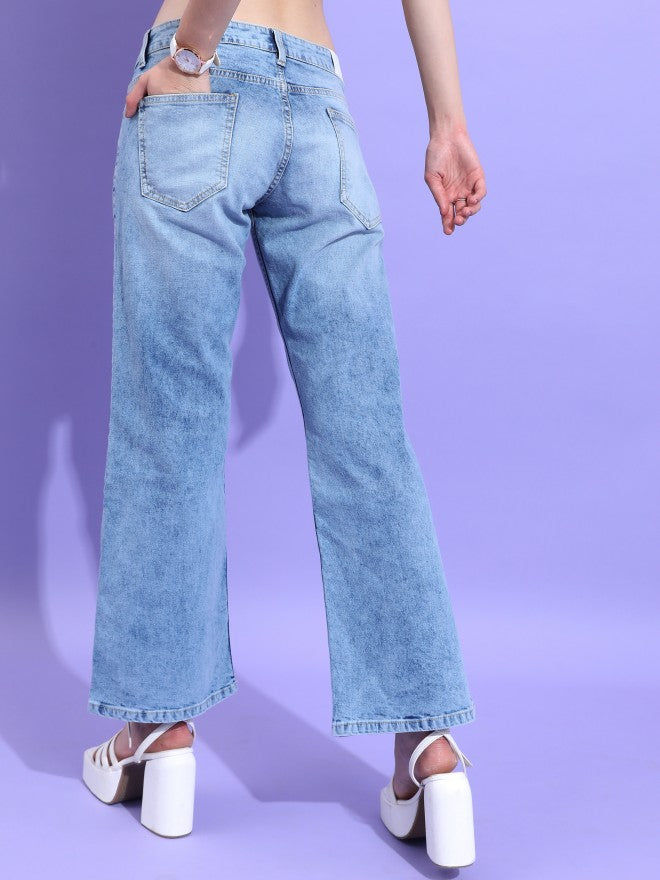 Tokyo Talkies Women Blue Bootcut Stretchable Jeans - Blue - Image 3