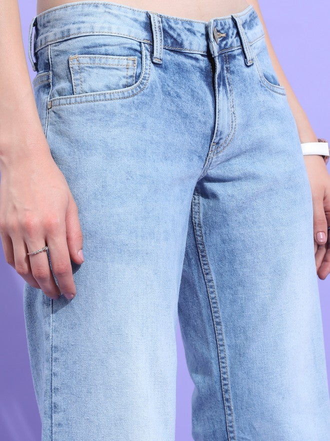 Tokyo Talkies Women Blue Bootcut Stretchable Jeans - Blue - Image 5