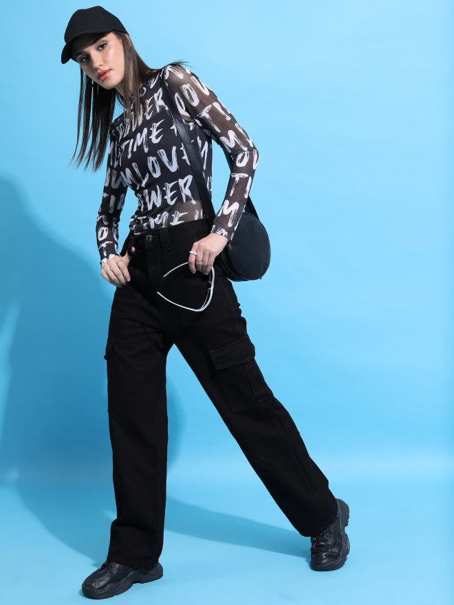 Tokyo Talkies Women Black Straight Fit Jeans - Black - Image 2