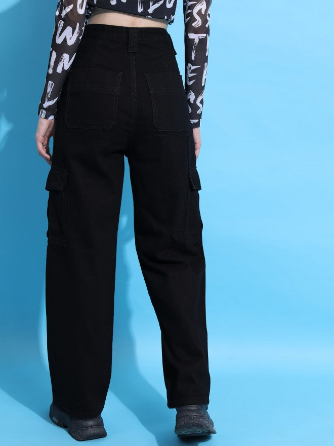 Tokyo Talkies Women Black Straight Fit Jeans - Black - Image 3