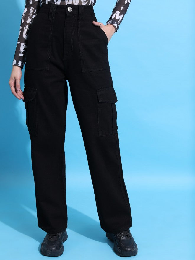 Tokyo Talkies Women Black Straight Fit Jeans - Black - Image 6