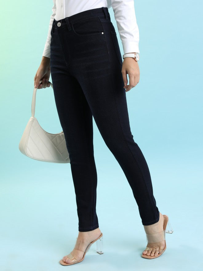 Tokyo Talkies Women Blue Skinny Fit Stretchable Jeans - Blue - Image 4