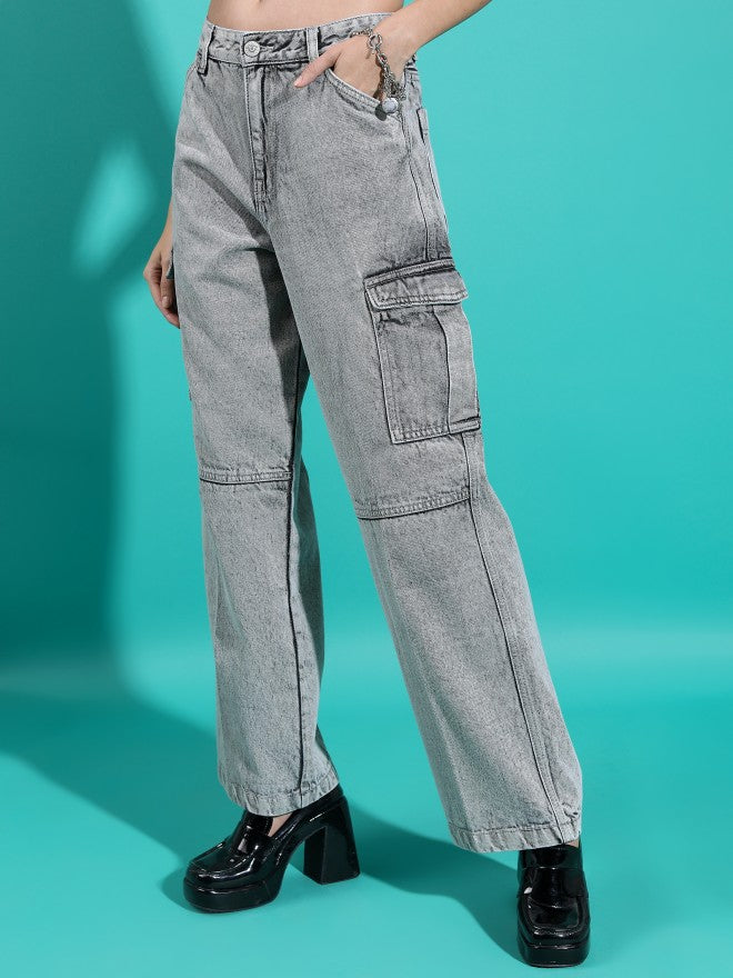 Tokyo Talkies Women Grey Regular Fit Jeans - Grey - Image 4