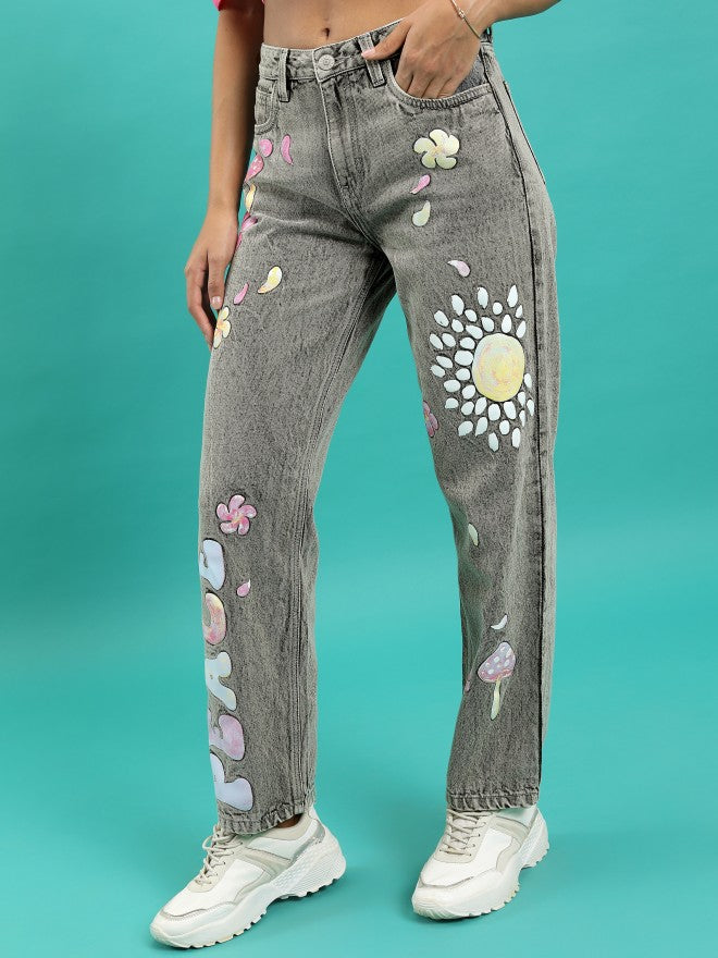 Tokyo Talkies Women Grey Dad Fit Jeans - Grey - Image 4