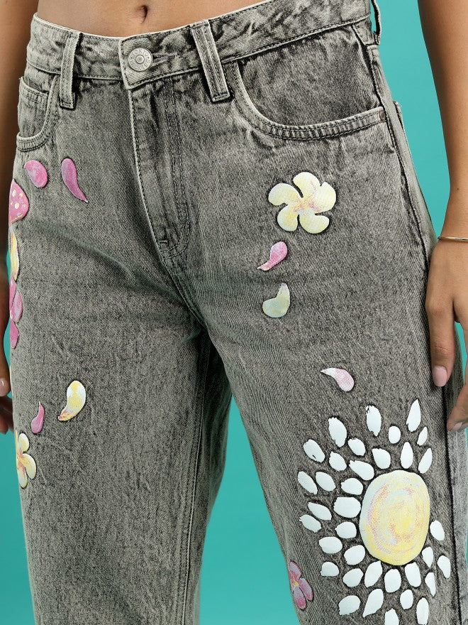 Tokyo Talkies Women Grey Dad Fit Jeans - Grey - Image 5