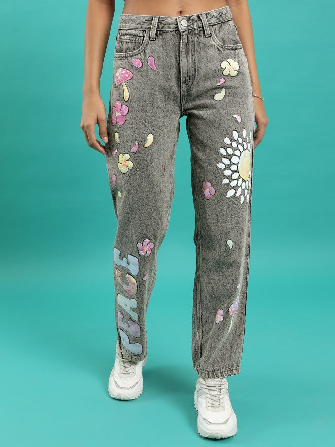 Tokyo Talkies Women Grey Dad Fit Jeans - Grey - Image 6