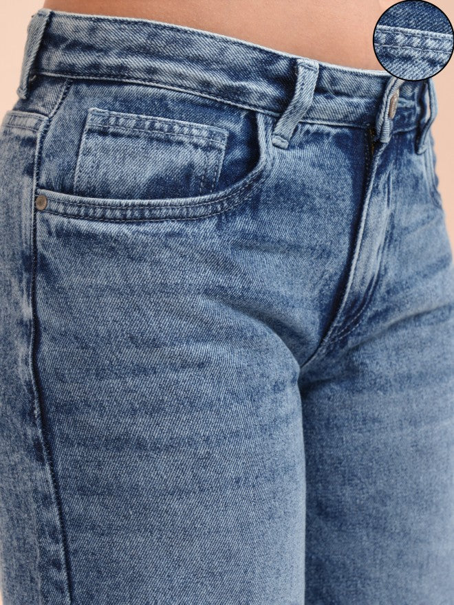 Tokyo Talkies Women Blue Straight Fit Highly Distressed Jeans - Blue - Image 5