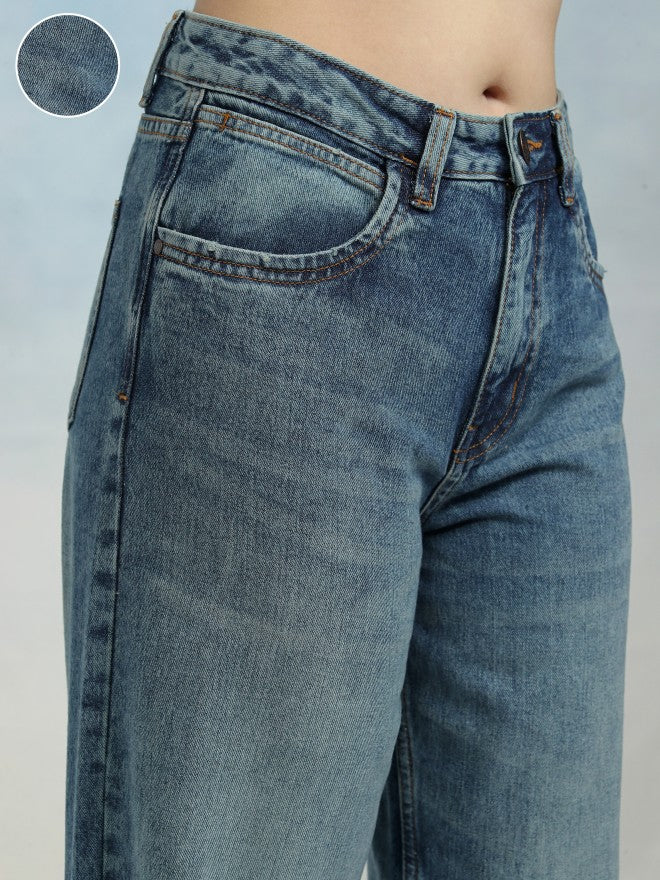 Tokyo Talkies Women Blue Flared Jeans - Blue - Image 5