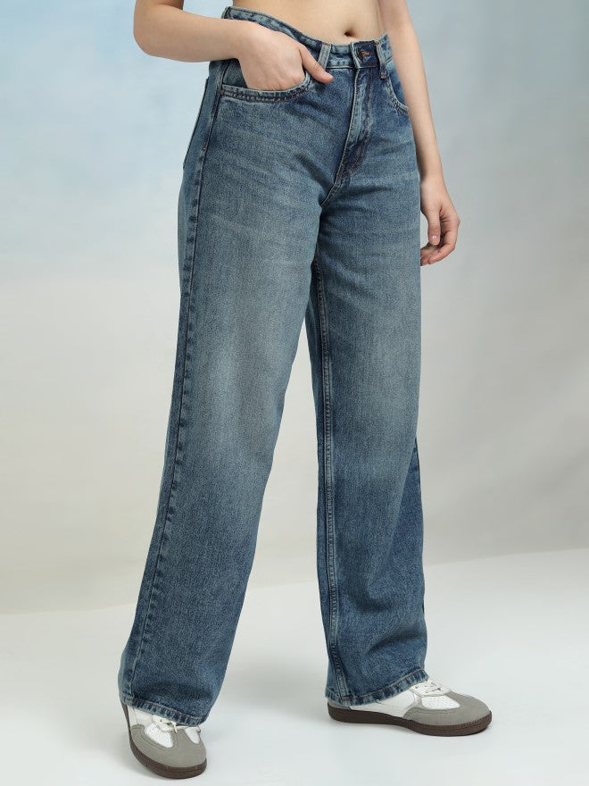 Tokyo Talkies Women Blue Flared Jeans - Blue - Image 6
