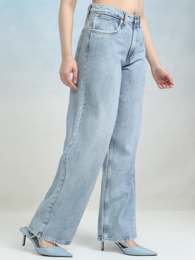 Tokyo Talkies Women Blue Flared Jeans - Blue - Image 6