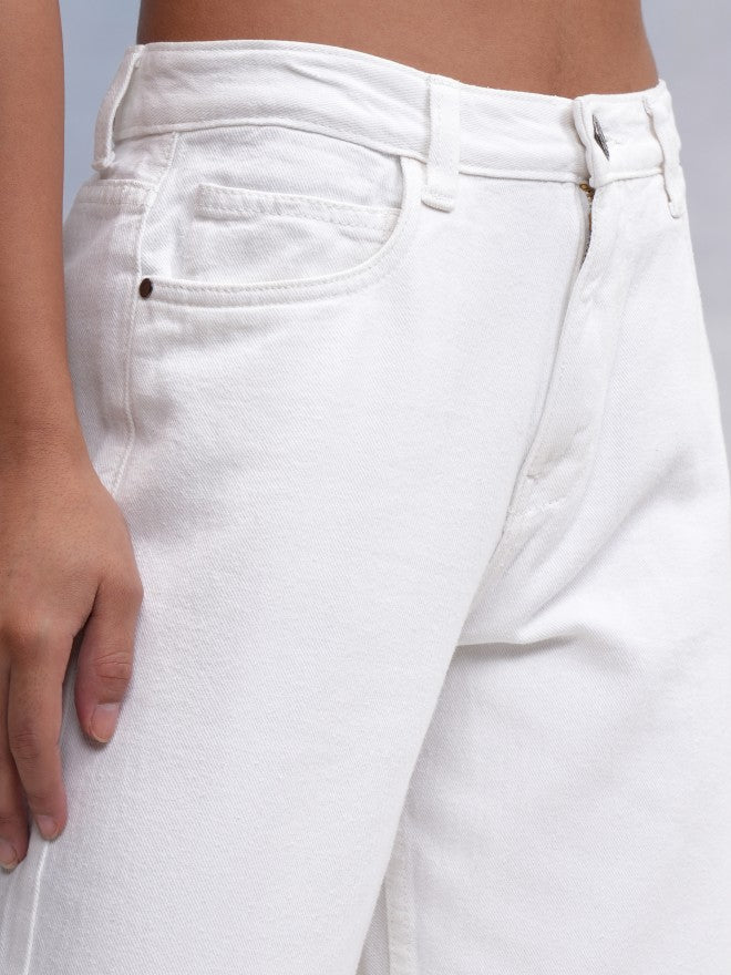Tokyo Talkies Women White Straight Fit Jeans - White - Image 5
