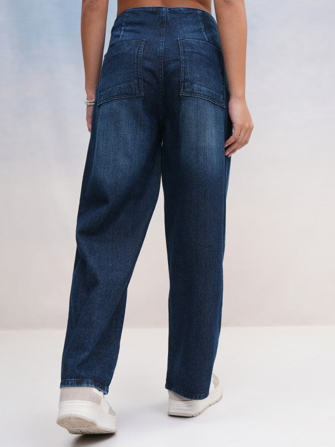 Tokyo Talkies Women Blue Straight Fit Jeans - Blue - Image 3