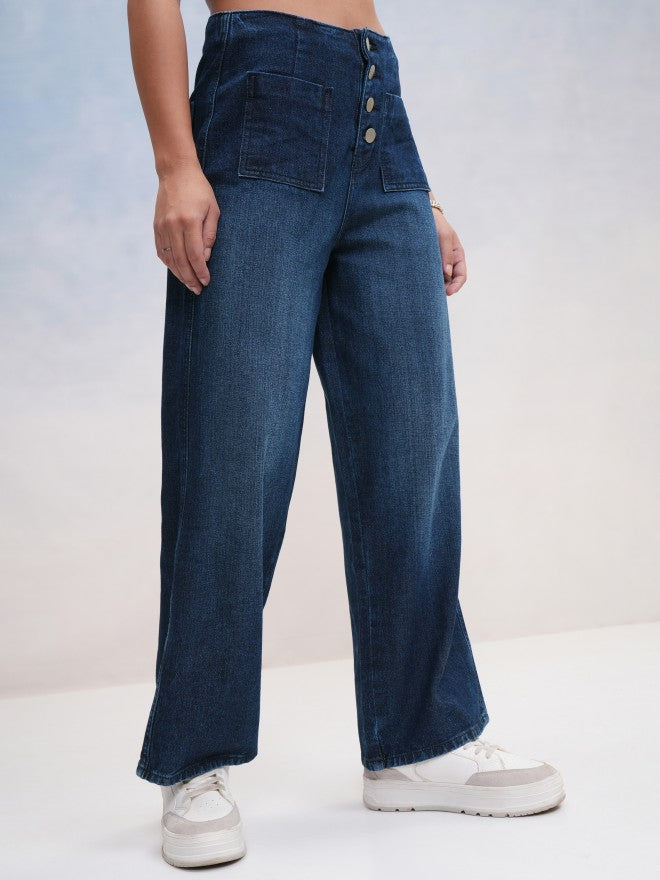 Tokyo Talkies Women Blue Straight Fit Jeans - Blue - Image 6