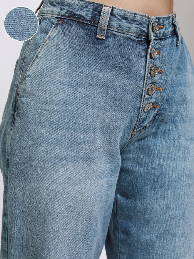 Tokyo Talkies Women Blue Straight Fit Jeans - Blue - Image 5