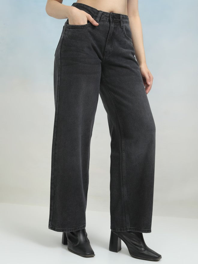 Tokyo Talkies Women Black Flared Jeans - Black - Image 6
