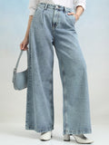 Tokyo Talkies Women Blue Flared Jeans - Blue - Image 1