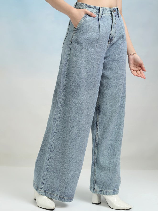Tokyo Talkies Women Blue Flared Jeans - Blue - Image 6