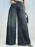 Tokyo Talkies Women Blue Wide Leg Jeans - Blue - Image 1