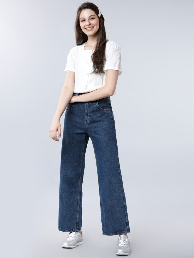 Tokyo Talkies Women Blue Flared Jeans - Blue - Image 5