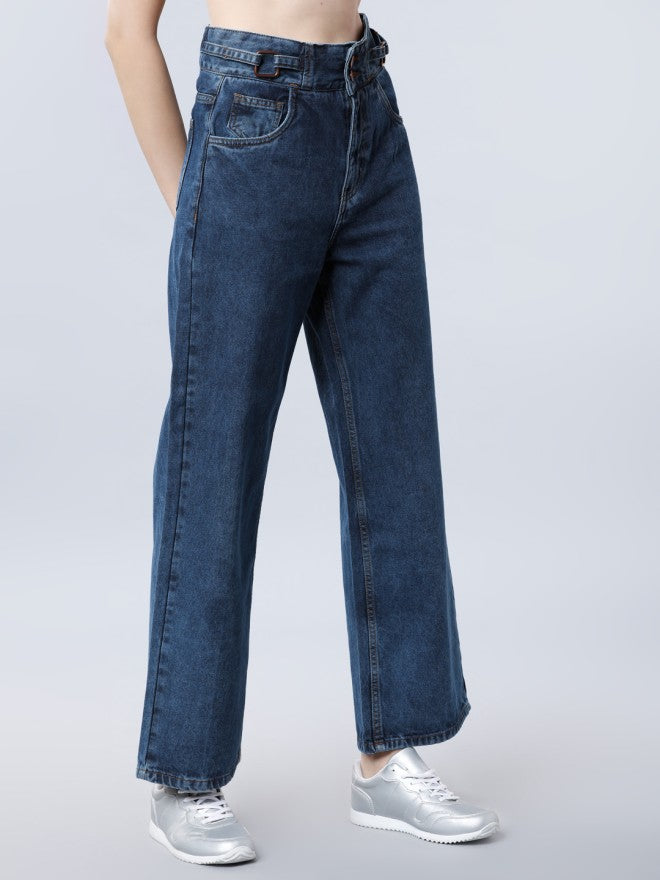 Tokyo Talkies Women Blue Flared Jeans - Blue - Image 6