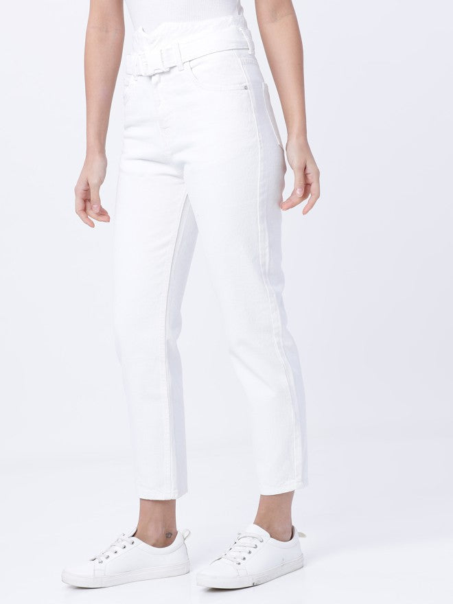 Tokyo Talkies Women White Slim Fit Stretchable Jeans - White - Image 2