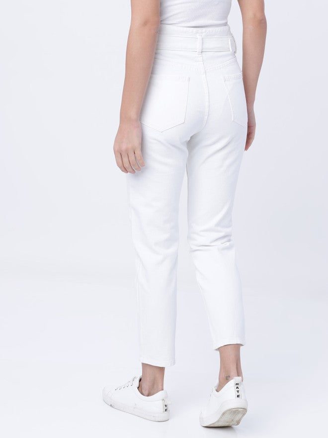 Tokyo Talkies Women White Slim Fit Stretchable Jeans - White - Image 3
