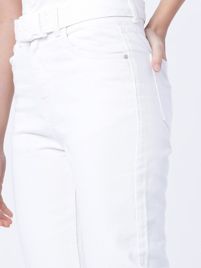 Tokyo Talkies Women White Slim Fit Stretchable Jeans - White - Image 4
