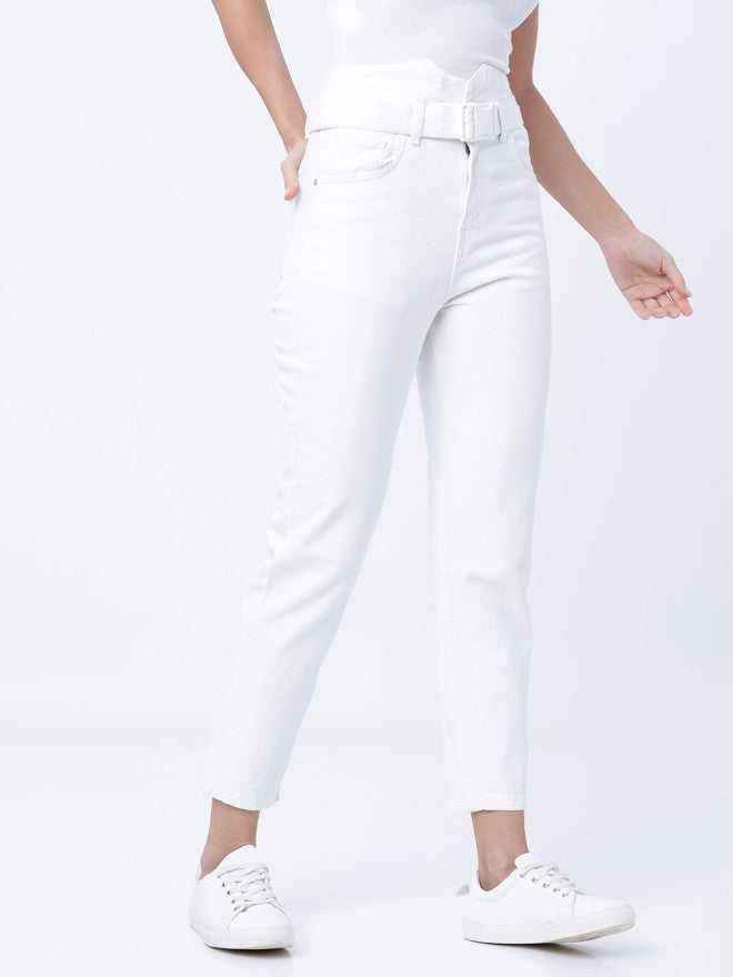 Tokyo Talkies Women White Slim Fit Stretchable Jeans - White - Image 6