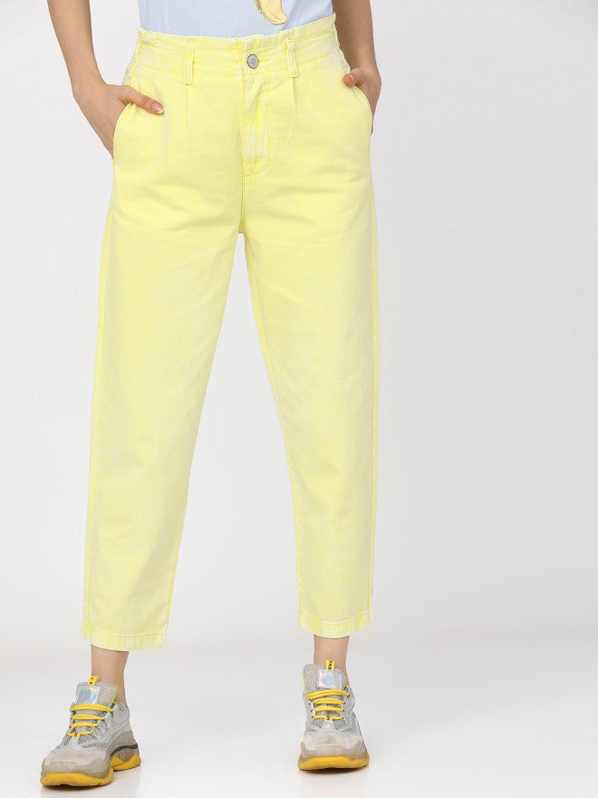 Tokyo Talkies Women Yellow Regular Fit Stretchable Jeans - Yellow - Image 1