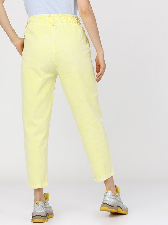 Tokyo Talkies Women Yellow Regular Fit Stretchable Jeans - Yellow - Image 3