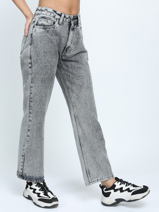 Tokyo Talkies Women Grey Flared Jeans - Grey - Image 6