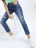 Tokyo Talkies Women Blue Slim Fit Highly Distressed Jeans - Blue - Image 1