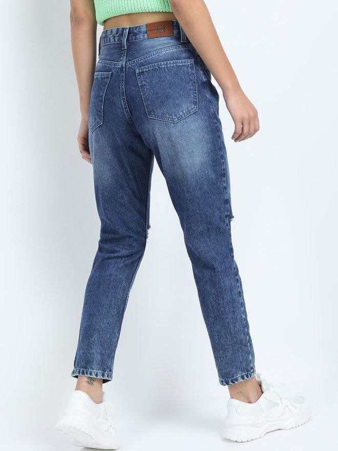 Tokyo Talkies Women Blue Slim Fit Highly Distressed Jeans - Blue - Image 3