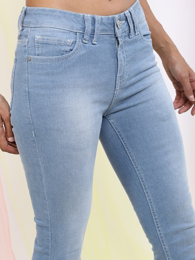 Tokyo Talkies Women Blue Bootcut Stretchable Jeans - Blue - Image 4