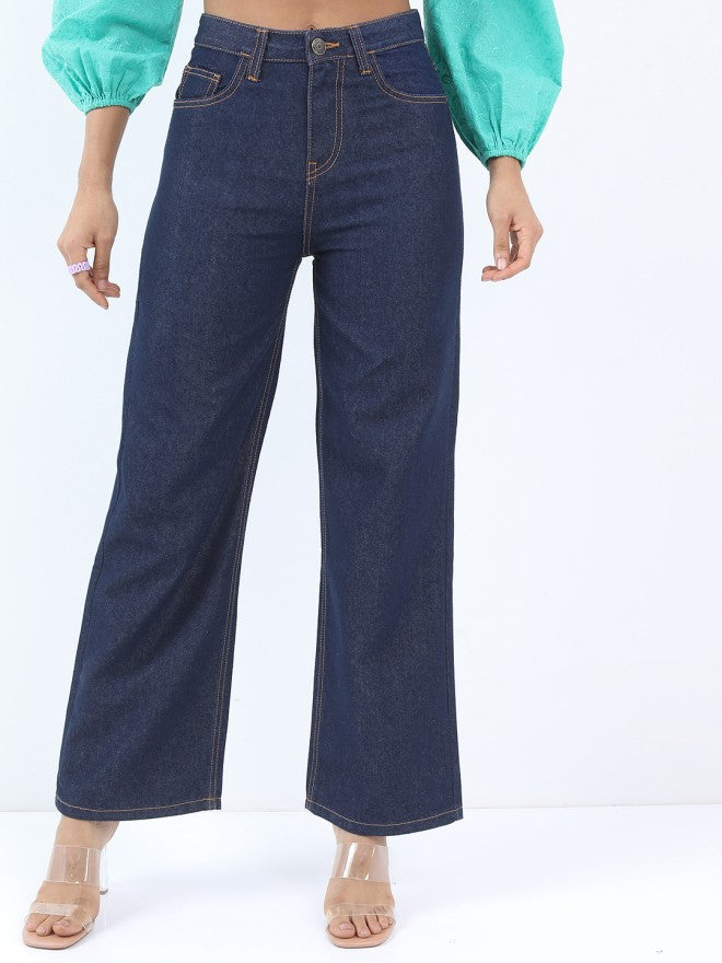 Tokyo Talkies Women Blue Flared Stretchable Jeans - Blue - Image 1