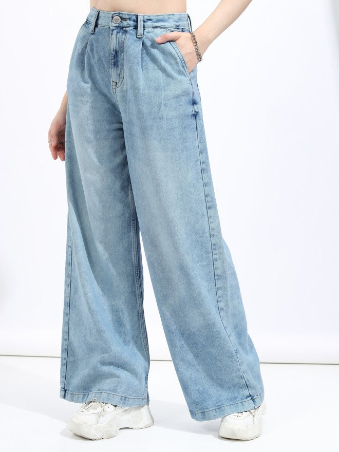 Tokyo Talkies Women Blue Flared Stretchable Jeans - Blue - Image 4