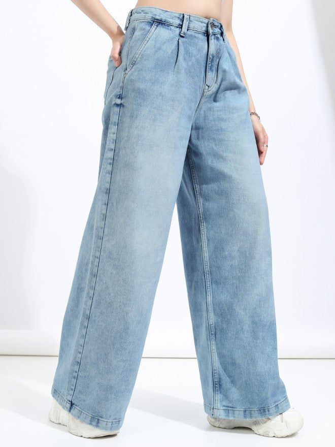 Tokyo Talkies Women Blue Flared Stretchable Jeans - Blue - Image 6