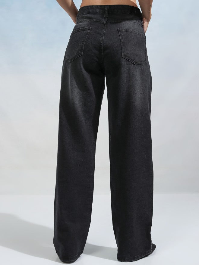 Tokyo Talkies Women Black Straight Fit Jeans - Black - Image 3