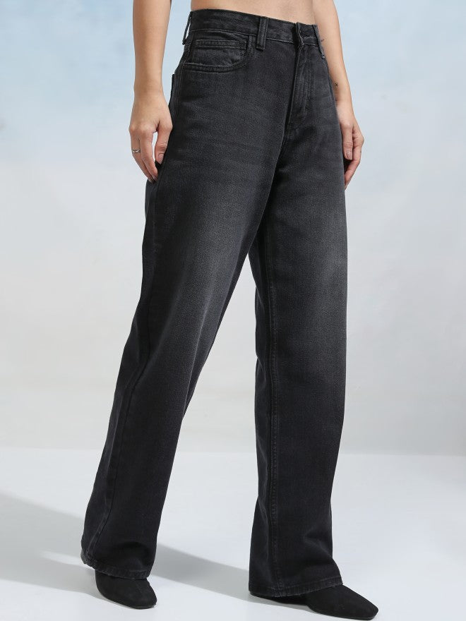 Tokyo Talkies Women Black Straight Fit Jeans - Black - Image 6