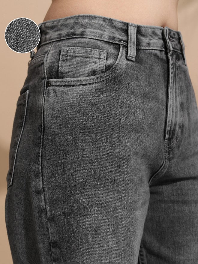 Tokyo Talkies Women Grey Straight Fit Jeans - Grey - Image 5