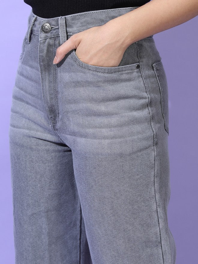 Tokyo Talkies Women Grey Regular Fit Stretchable Jeans - Grey - Image 3