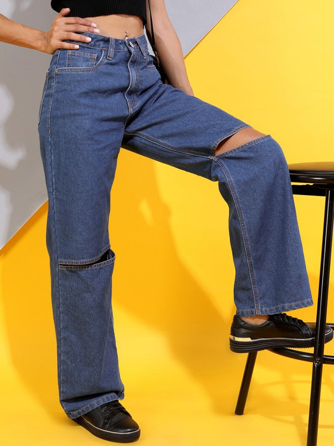 Tokyo Talkies Women Blue Regular Fit Stretchable Jeans - Blue - Image 4