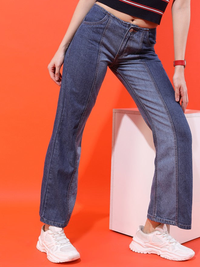 Tokyo Talkies Women Blue Bootcut Stretchable Jeans - Blue - Image 4